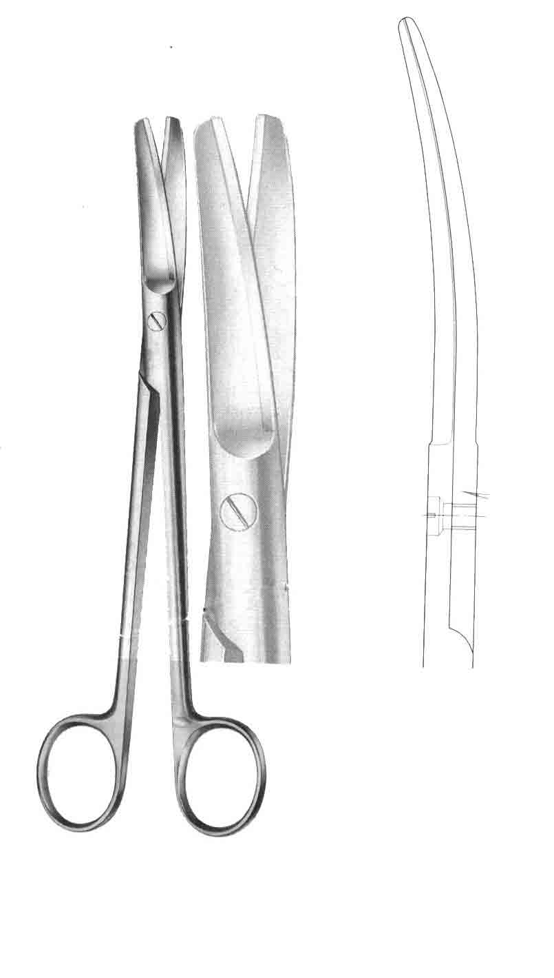 ALTIN SAPLI METZENBAUM MAKAS BİR AĞZI DİŞLİ EĞRİ 23 CM
